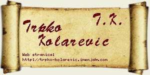 Trpko Kolarević vizit kartica